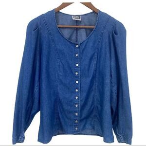 Vintage Denim Blouse by tisa New Mexico. Sz S. Excellent Condition!!